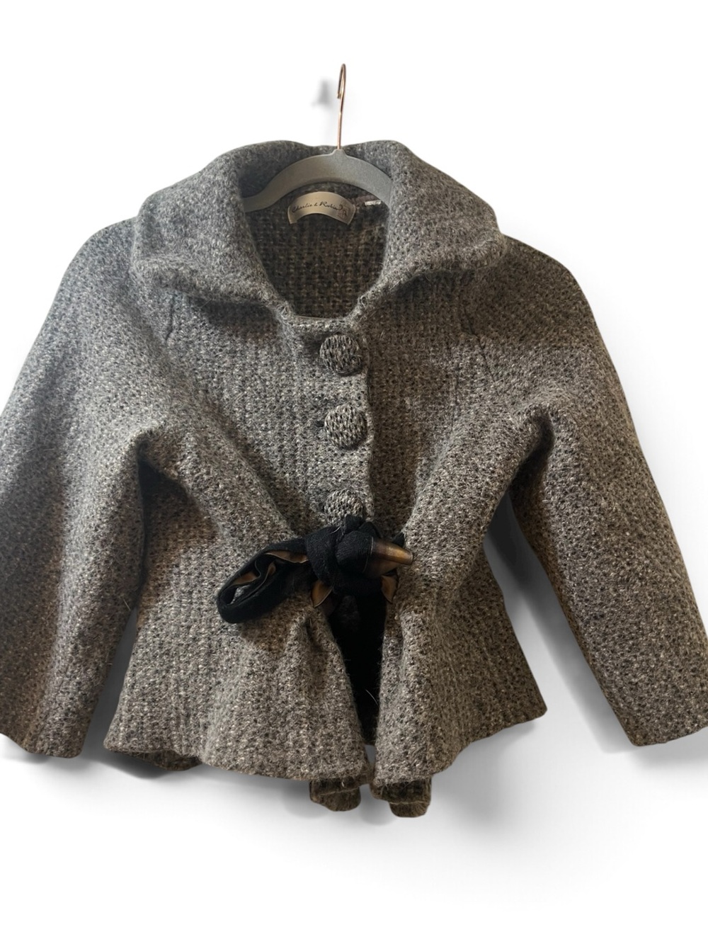 XXS Peplum Coat with Toggle Tie